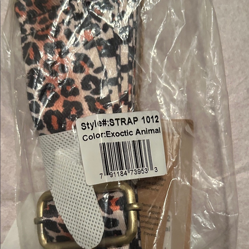 Exotic Animal Print Strap with Gold Hardware - Picture 2 of 5